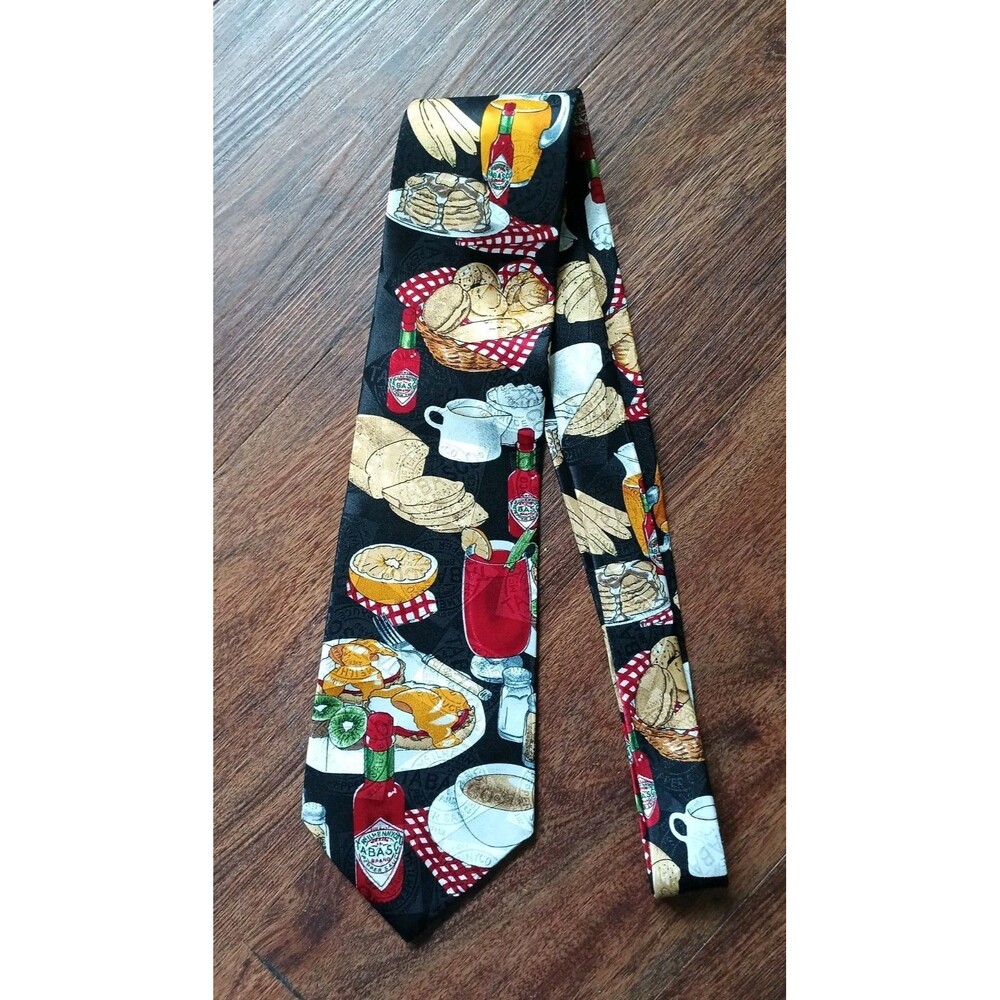 Tabasco Brand /Mens Colorful Necktie/   100% Silk (w/Imperfections)